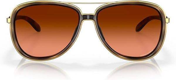 OAKLEY WOMEN'S SPLIT TIME AVIATOR SUNGLASSES, BROWN TORTOISE/PRIZM BROWN GRADIENT, OO4129 58