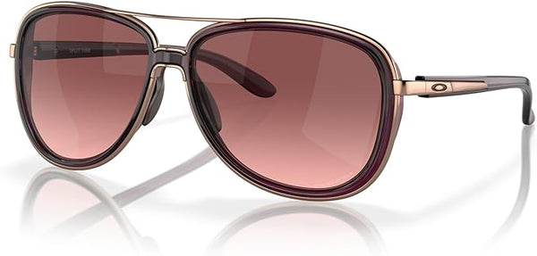 OAKLEY WOMEN'S SPLIT TIME AVIATOR SUNGLASSES, CRYSTAL RASPBERRY/G40 BLACK GRADIENT, OO4129 58