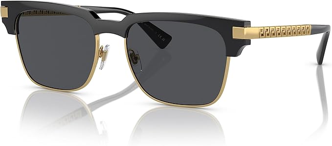 VERSACE VE4447 GB1/87 SUNGLASSES BLACK/DARK GREY SQUARE SHAPE 55