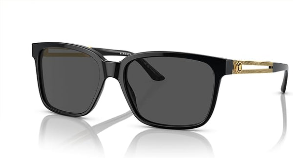 VERSACE MAN SUNGLASSES BLACK FRAME, GREY LENSES, 58