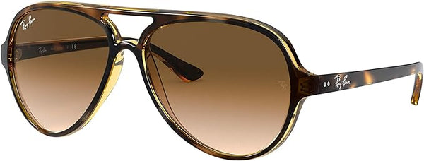 RAY-BAN CATS 5000 AVIATOR SUNGLASSES, LIGHT HAVANA/CLEAR GRADIENT BROWN, RB4125 59