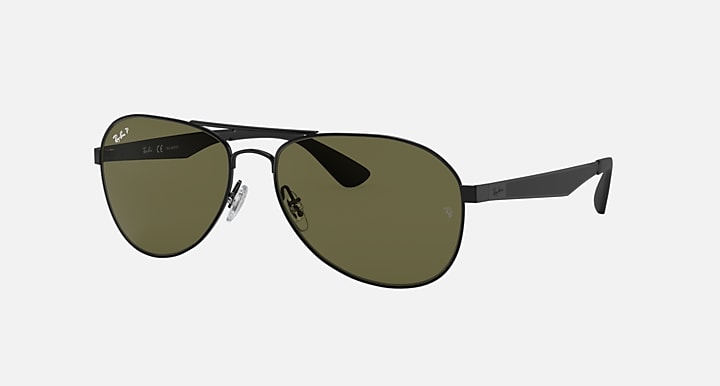 RAY-BAN RB3549 MATTE BLACK/G-15 GREEN, 61