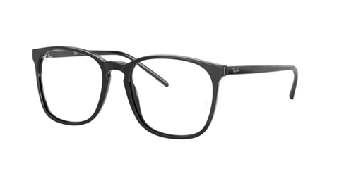 RAY-BAN RB5387 OPTICS POLISHED BLACK/CLEAR, 52