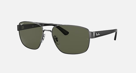 RAY-BAN RB3663 POLISHED GUNMETAL/G-15 GREEN, 60