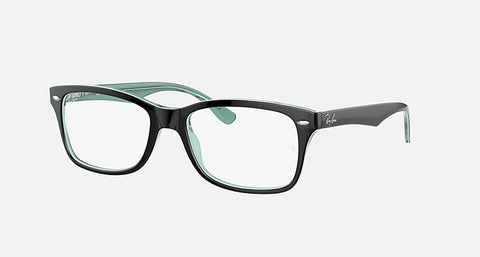 RAY-BAN RB5228 OPTICS POLISHED BLACK/CLEAR, 50