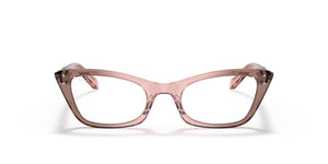 RAY-BAN LADY BURBANK OPTICS POLISHED TRANSPARENT PINK/CLEAR, 49