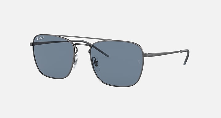 RAY-BAN RB3588 POLISHED GUNMETAL/DARK BLUE, 55