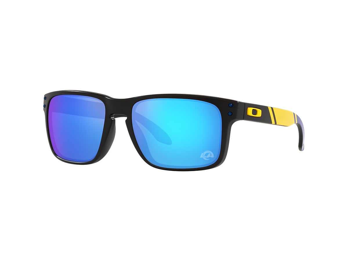 OAKLEY MEN'S OO9102 HOLBROOK NFL COLLECTION SQUARE SUNGLASSES, MATTE BLACK/PRIZM SAPPHIRE, 55