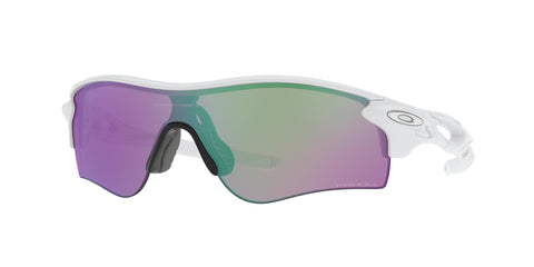 OAKLEY MEN'S OO9206 RADARLOCK PATH LOW BRIDGE FIT RECTANGULAR SUNGLASSES, POLISHED WHITE/PRIZM GOLF, 38