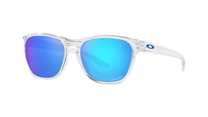 OAKLEY MEN'S OO9479 MANORBURN SQUARE SUNGLASSES, POLISHED CLEAR/PRIZM SAPPHIRE, 56