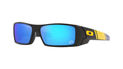 OAKLEY MEN'S OO9014 GASCAN NFL COLLECTION RECTANGULAR SUNGLASSES, MATTE BLACK/PRIZM SAPPHIRE, 60