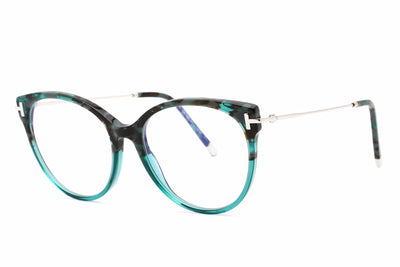 Tom Ford FT5770-B 056 Teal Havana Eyeglasses 54 mm