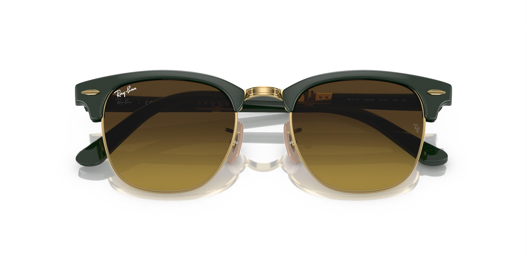 RAY-BAN CLUBMASTER FOLDING GOLD/GREEN, 51