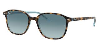 RAY-BAN LEONARD POLISHED HAVANA ON LIGHT BLUE/BLUE, 51