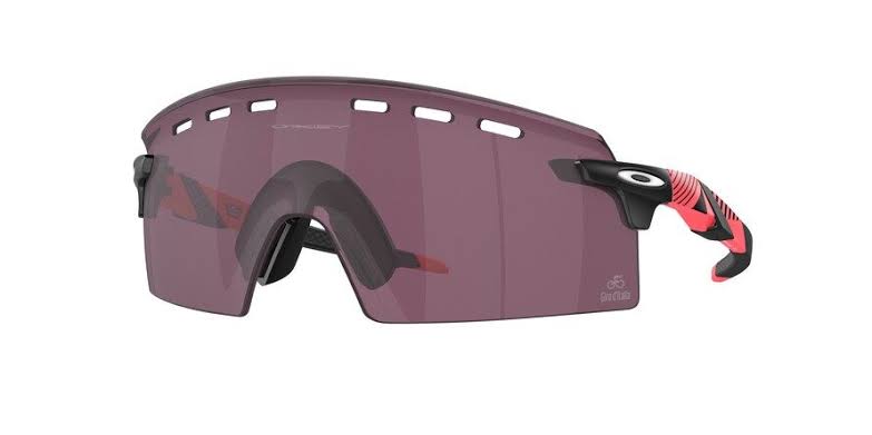 OAKLEY MEN'S OO9235 ENCODER STRIKE VENTED RECTANGULAR SUNGLASSES, GIRO PINK STRIPES/PRIZM ROAD BLACK, 39