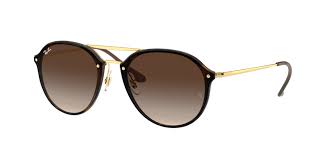 RAY-BAN BLAZE DOUBLE BRIDGE POLISHED LIGHT HAVANA/BROWN GRADIENT, 61