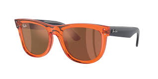 RAY-BAN WAYFARER REVERSE POLISHED TRANSPARENT ORANGE/COPPER, 50