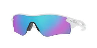 OAKLEY MEN'S OO9206 RADARLOCK PATH LOW BRIDGE FIT RECTANGULAR SUNGLASSES, POLISHED WHITE/PRIZM SAPPHIRE, 38