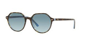 RAY-BAN THALIA POLISHED HAVANA ON LIGHT BLUE/BLUE GRADIENT GREY, 51