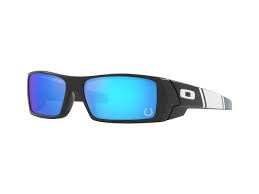 OAKLEY MEN'S OO9014 GASCAN NFL COLLECTION RECTANGULAR SUNGLASSES, MATTE BLACK/PRIZM SAPPHIRE, 60