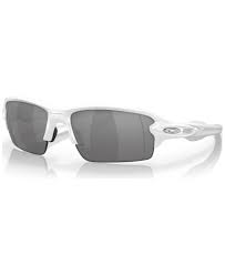 OAKLEY MEN'S OO9271 FLAK 2.0 LOW BRIDGE FIT RECTANGULAR SUNGLASSES, POLISHED WHITE/SLATE IRIDIUM, 61