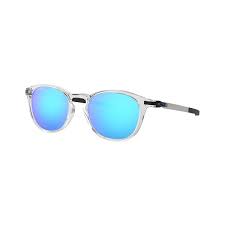 OAKLEY MEN'S OO9439 PITCHMAN R ROUND SUNGLASSES, POLISHED CLEAR/PRIZM SAPPHIRE, 50