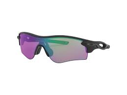 OAKLEY MEN'S OO9206 RADARLOCK PATH LOW BRIDGE FIT RECTANGULAR SUNGLASSES, MATTE BLACK/PRIZM ROAD JADE, 38