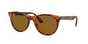 RAY-BAN WAYFARER II CLASSIC POLISHED STRIPED HAVANA/B-15 BROWN, 52