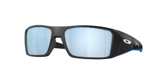 OAKLEY MEN'S OO9231 HELIOSTAT NFL COLLECTION RECTANGULAR SUNGLASSES, MATTE BLACK/PRIZM DEEP WATER POLARIZED, 61