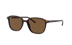 RAY-BAN LEONARD POLISHED TORTOISE/B-15 BROWN, 55