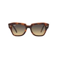 RAY-BAN STATE STREET POLISHED HAVANA ON TRANSPARENT PINK/BROWN/BLUE GRADIENT, 49