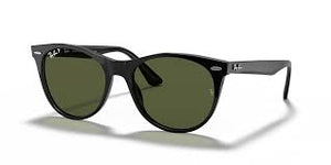 RAY-BAN WAYFARER II CLASSIC POLISHED BLACK/G-15 GREEN, 55