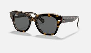 RAY-BAN STATE STREET POLISHED HAVANA ON TRANSPARENT BROWN/DARK GREY, 52