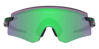 OAKLEY MEN'S OO9472F ENCODER LOW BRIDGE FIT RECTANGULAR SUNGLASSES, MATTE BLACK INK/PRIZM JADE, 39