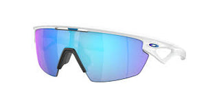 OAKLEY UNISEX SUNGLASSES MATTE WHITE FRAME, PRIZM SAPPHIRE POLARIZED LENSES, 36