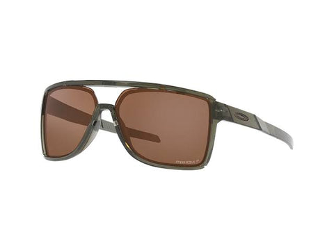 OAKLEY MEN'S OO9147 CASTEL RECTANGULAR SUNGLASSES, OLIVE INK/PRIZM TUNGSTEN POLARIZED, 63