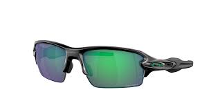 OAKLEY MEN'S OO9271 FLAK 2.0 LOW BRIDGE FIT RECTANGULAR SUNGLASSES, MATTE BLACK/PRIZM JADE POLARIZED, 61