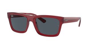 RAY-BAN WARREN BIO-BASED POLISHED TRANSPARENT RED/DARK GREY, 57