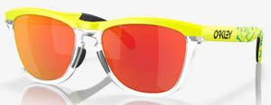 OAKLEY OO9284A FROGSKINS RANGE LOW BRIDGE FIT ROUND SUNGLASSES, INNER SPARK OLYMPIC TENNIS BALL YELLOW/PRIZM RUBY, 55