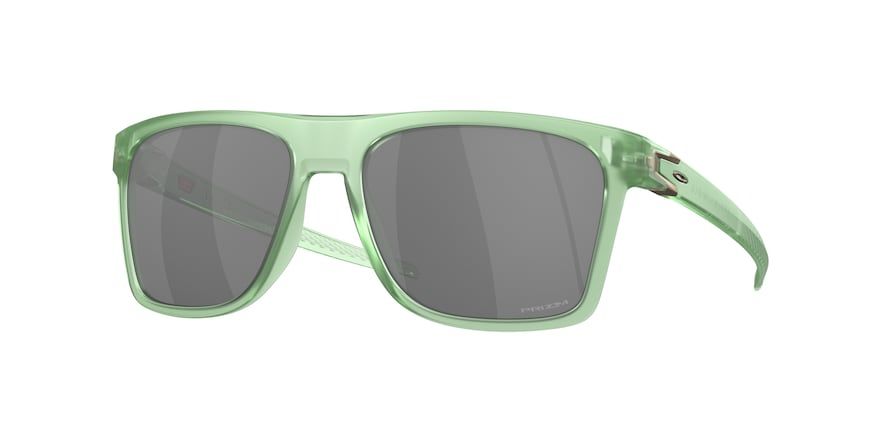 OAKLEY MEN'S OO9100 LEFFINGWELL RECTANGULAR SUNGLASSES, MATTE TRANSPARENT JADE/PRIZM BLACK, 57