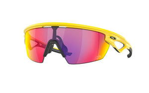 OAKLEY MEN'S SPHAERA RECTANGULAR SUNGLASSES, MATTE YELLOW/PRIZM ROAD 36