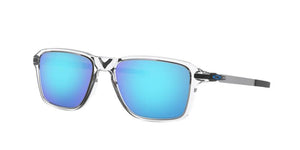 OAKLEY MEN'S OO9469 WHEEL HOUSE SQUARE SUNGLASSES, POLISHED CLEAR/PRIZM SAPPHIRE, 54