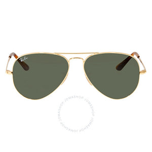 RAY-BAN AVIATOR METAL II POLISHED ARISTA GOLD/G-15 GREEN, 55