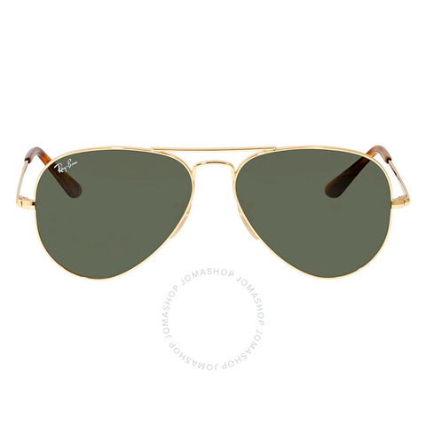 RAY-BAN AVIATOR METAL II POLISHED ARISTA GOLD/G-15 GREEN, 55