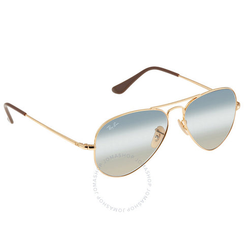 RAY-BAN AVIATOR METAL II POLISHED ARISTA GOLD/BLUE/BROWN GRADIENT,55