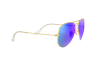 RAY-BAN AVIATOR FLASH LENSES Polarized Matte Gold/Blue, 58