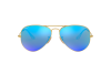 RAY-BAN AVIATOR FLASH LENSES Polarized Matte Gold/Blue, 58