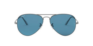 RAY-BAN AVIATOR METAL II POLISHED GUNMETAL/BLUE, 55