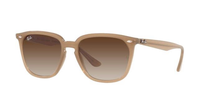 RAY-BAN RB4362 POLISHED LIGHT BROWN/BROWN, 55