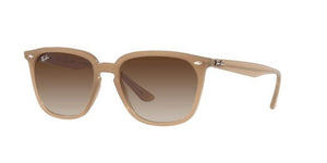 RAY-BAN RB4362 POLISHED LIGHT BROWN/BROWN, 55